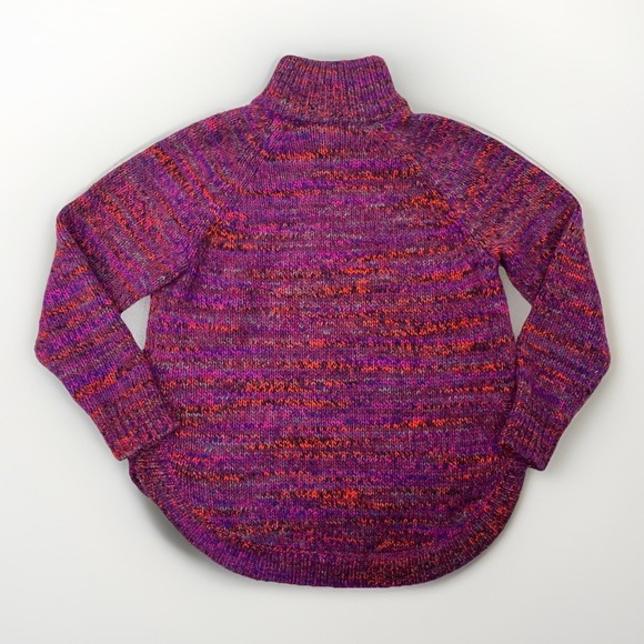 Madewell Purple Multicolored Zip Turtleneck Sweater‎ Wool Alpaca Blend - Picture 6 of 13